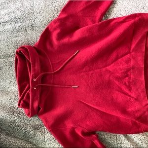 Red Cropped Hoodie